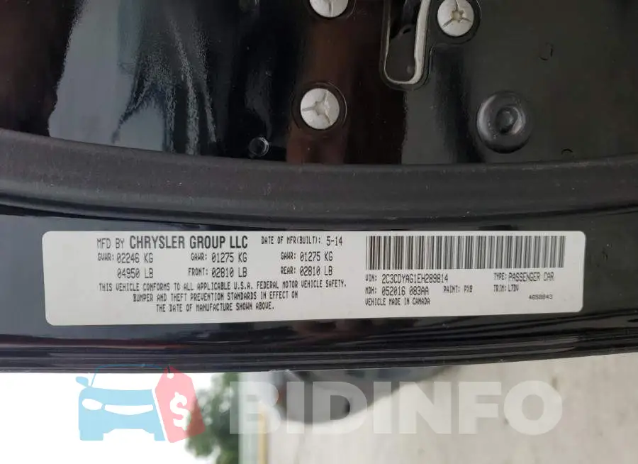 2C3CDYAG1EH289814 Photo# 12