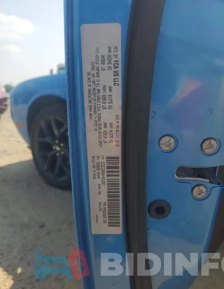 2C3CDZAGXKH652287 Photo# 12