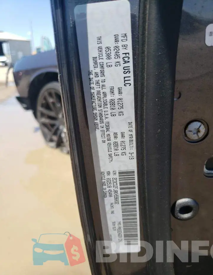 2C3CDZFJ8KH596032 Photo# 12