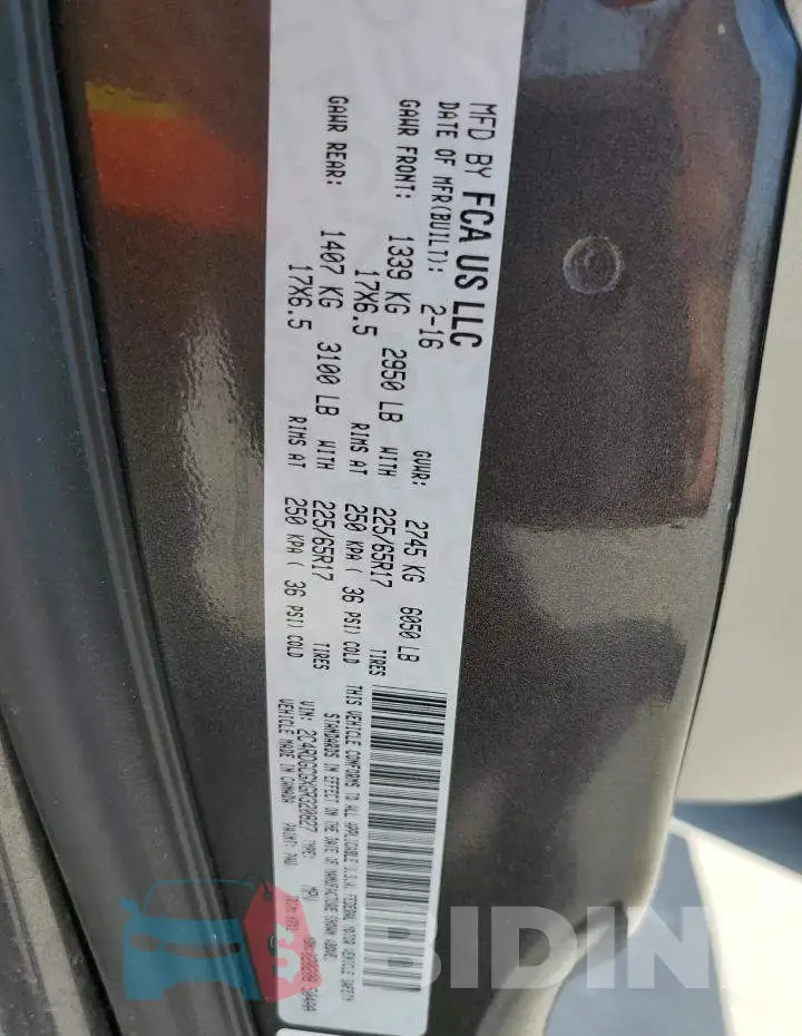 2C4RDGCGXGR320827 Photo# 13