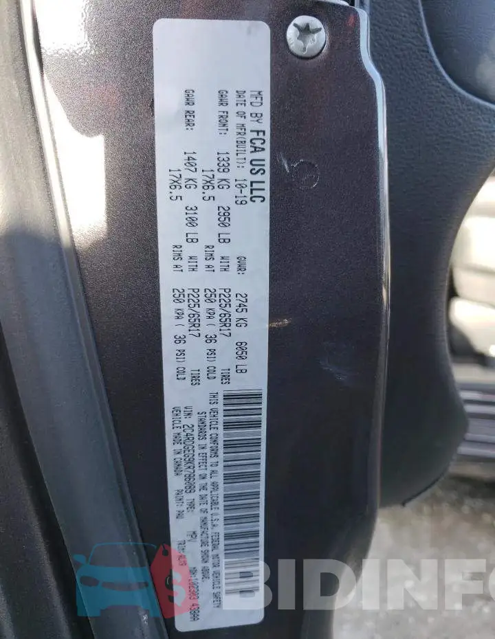 2C4RDGEG9KR786089 Photo# 14