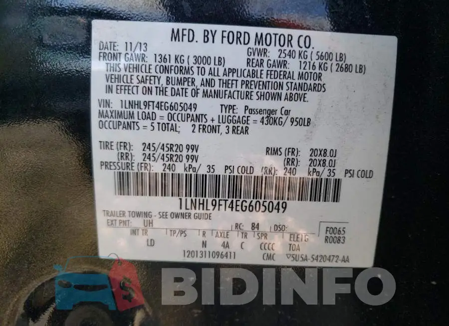 1LNHL9FT4EG605049 Photo# 12