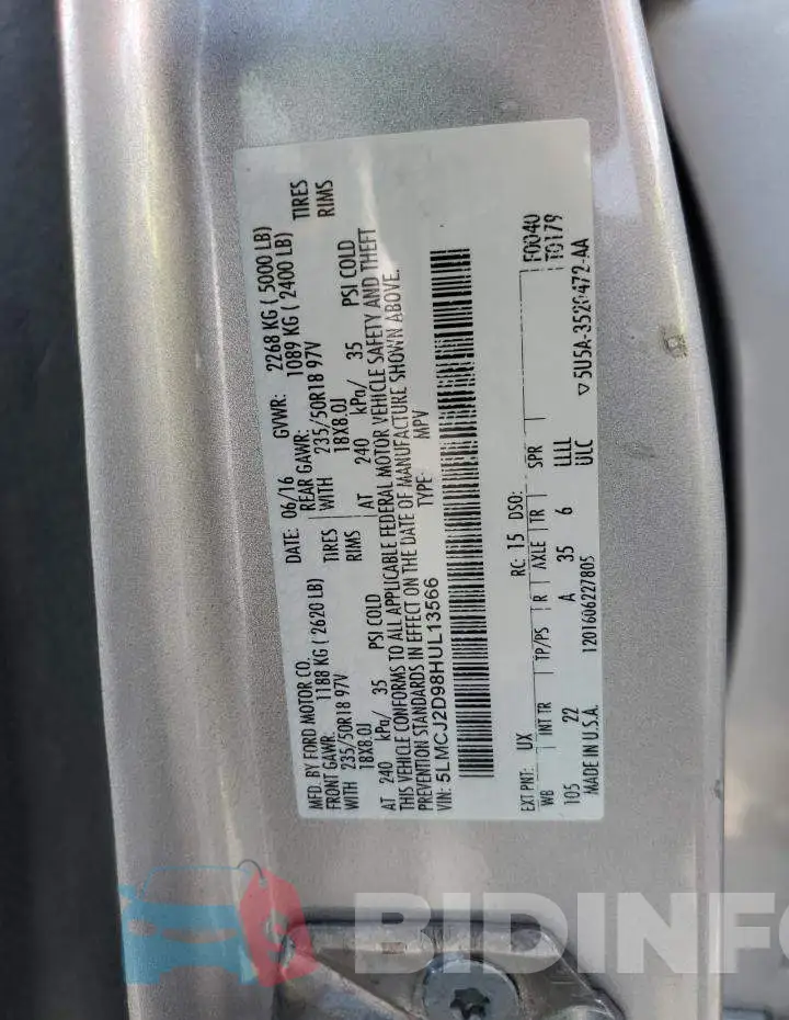 5LMCJ2D98HUL13566 Photo# 12
