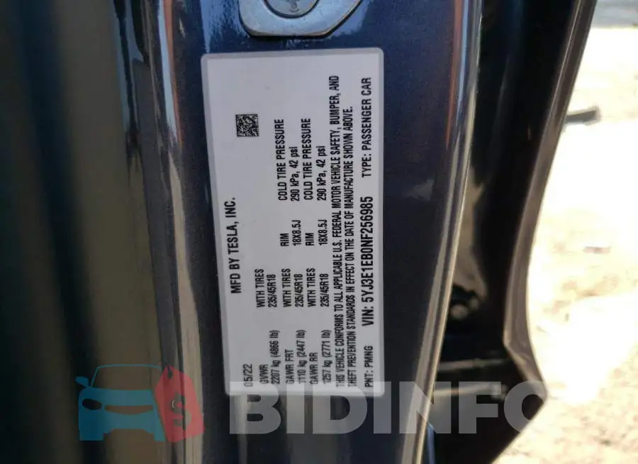 5YJ3E1EB0NF256985 Photo# 12