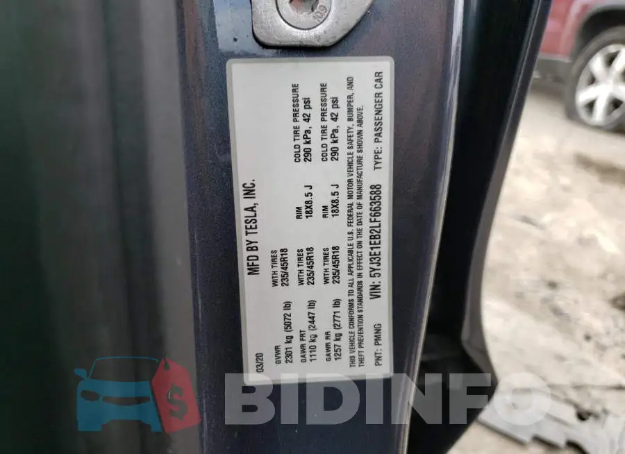 5YJ3E1EB2LF663588 Photo# 13