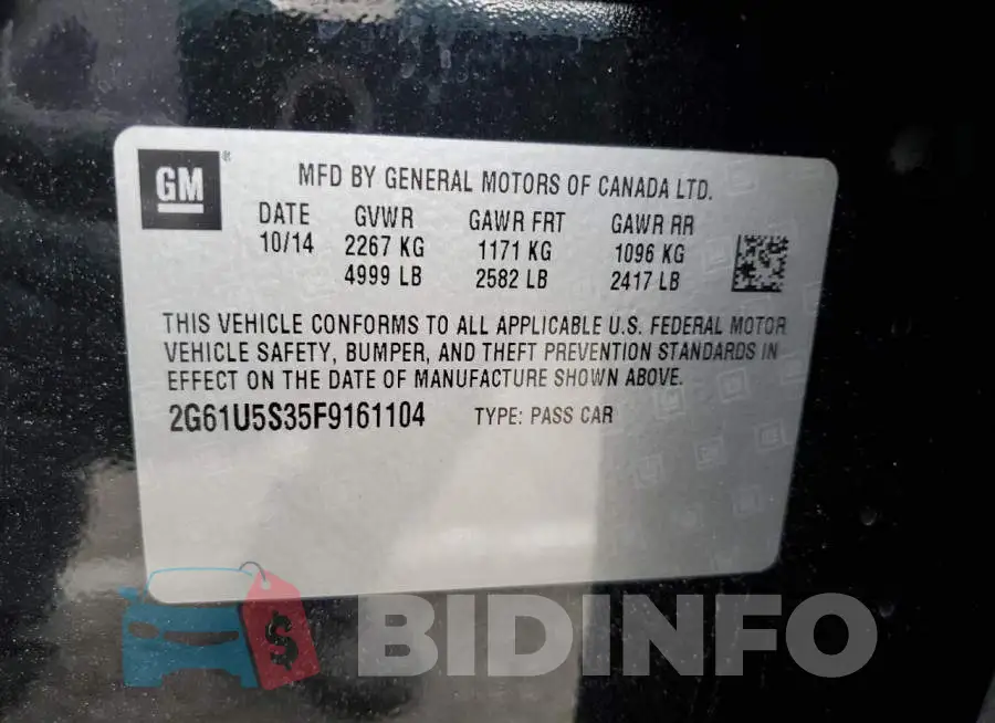2G61U5S35F9161104 Photo# 12