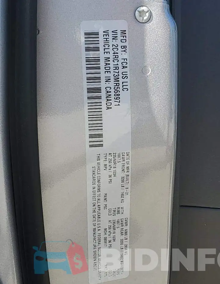 2C4RC1R73MR568971 Photo# 13
