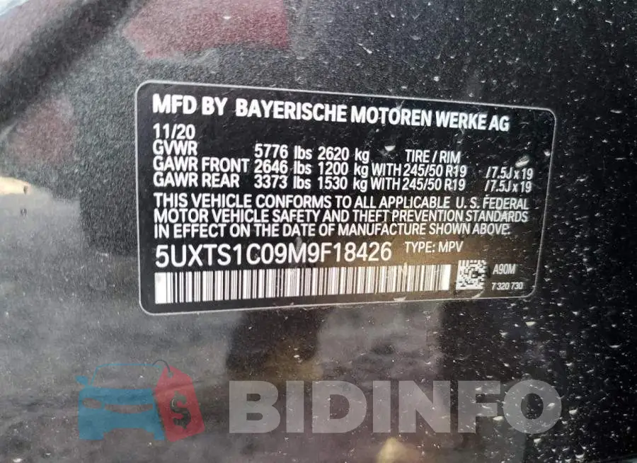 5UXTS1C09M9F18426 Photo# 12