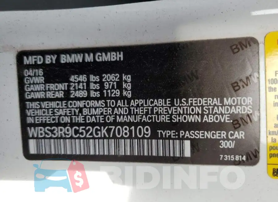 WBS3R9C52GK708109 Photo# 13