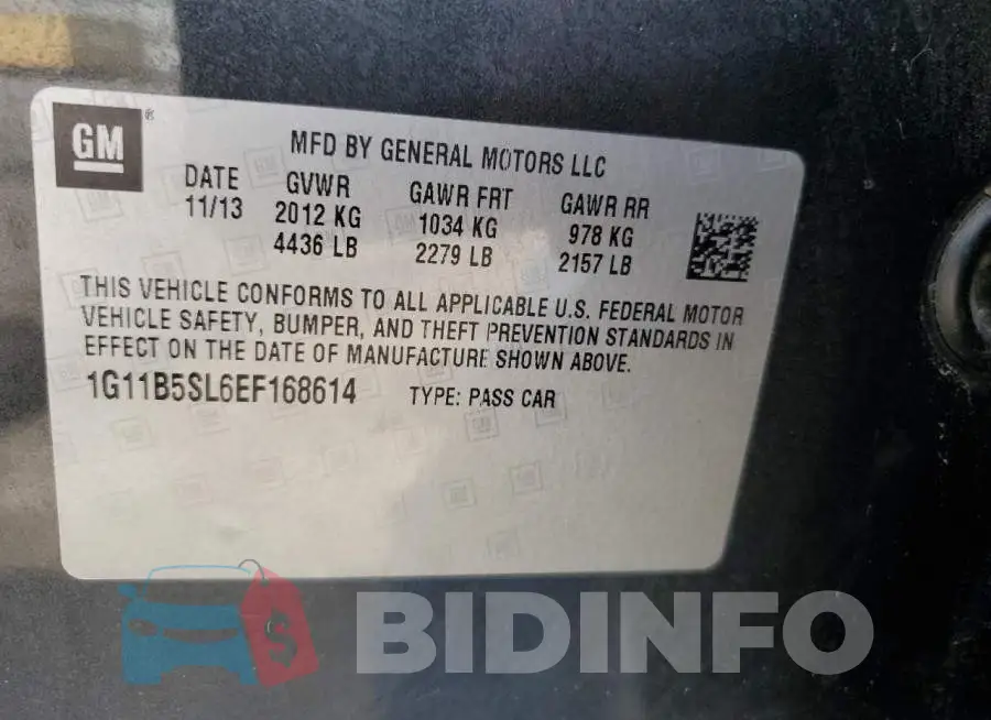 1G11B5SL6EF168614 Photo# 12