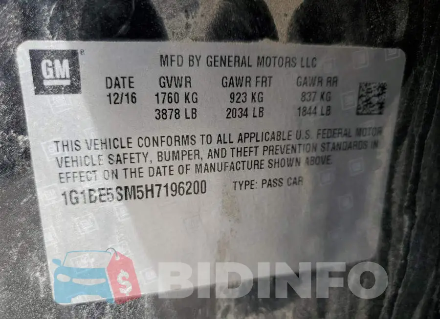 1G1BE5SM5H7196200 Photo# 12