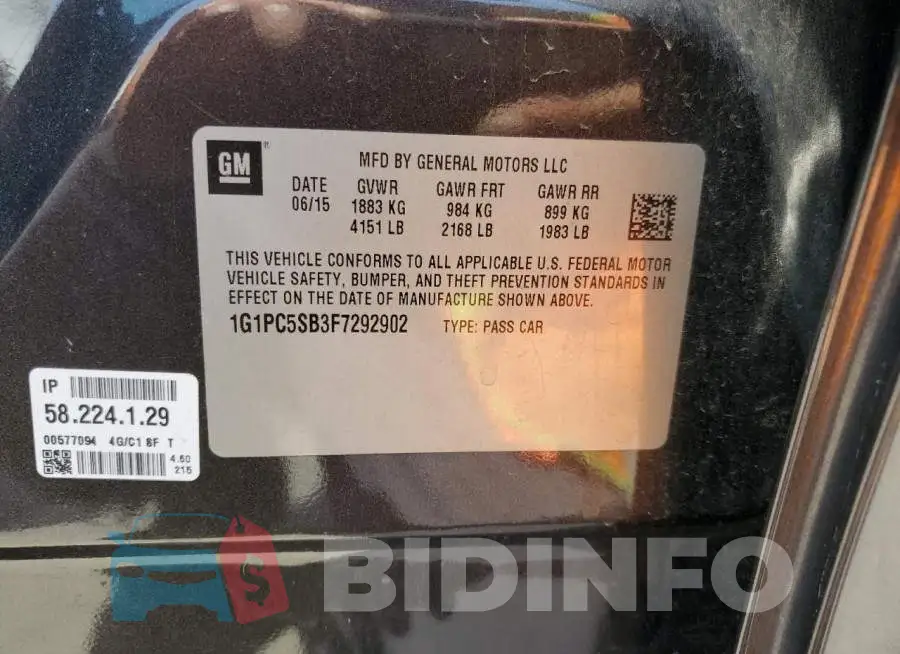 1G1PC5SB3F7292902 Photo# 12
