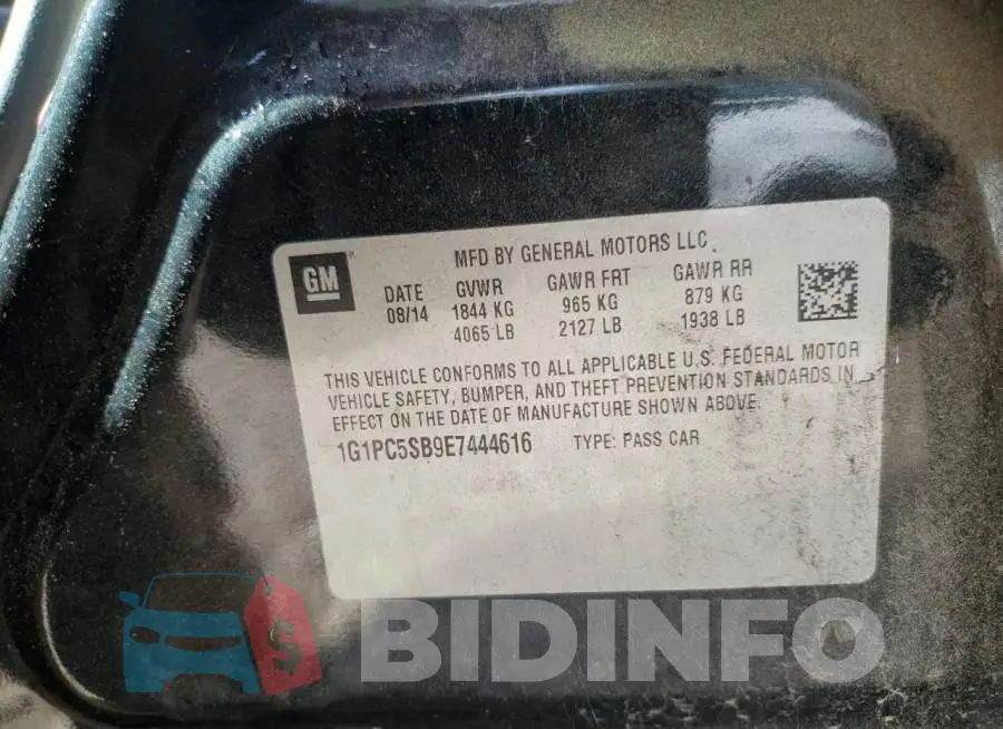 1G1PC5SB9E7444616 Photo# 12