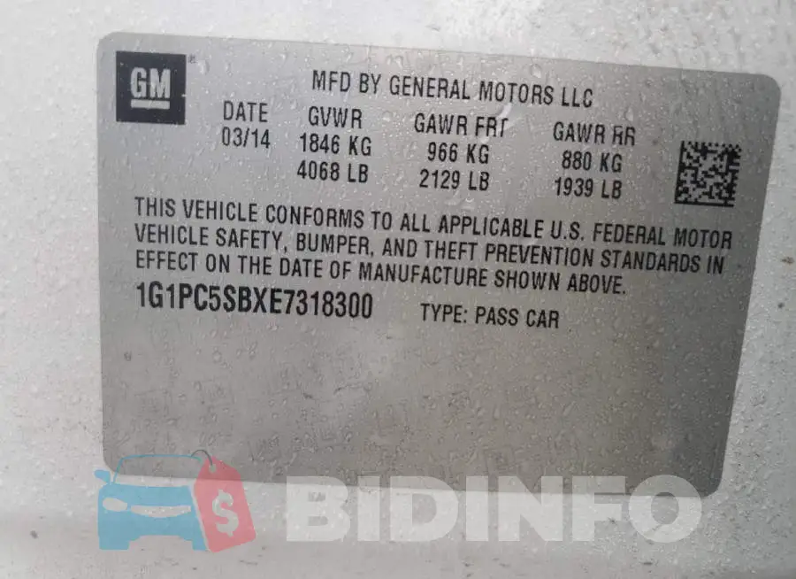 1G1PC5SBXE7318300 Photo# 12