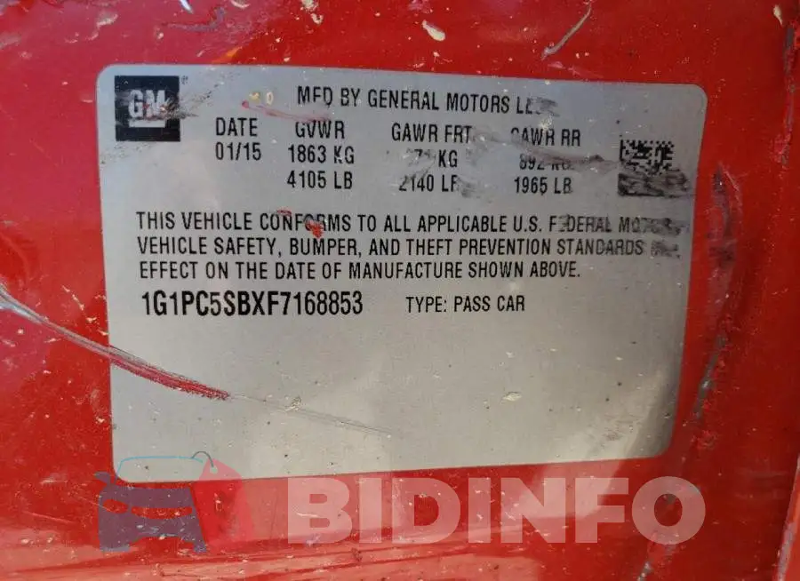1G1PC5SBXF7168853 Photo# 13