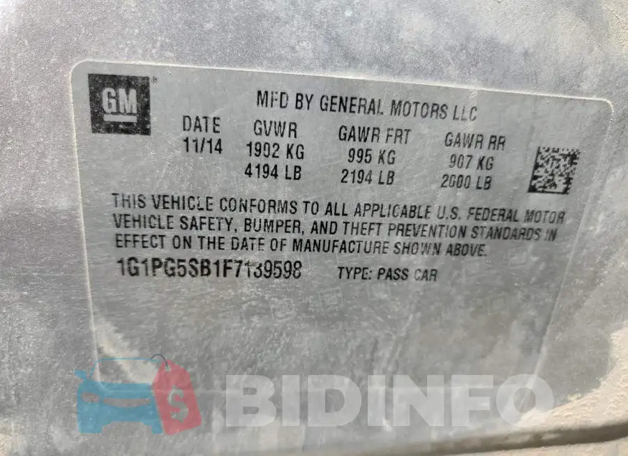 1G1PG5SB1F7139598 Photo# 12