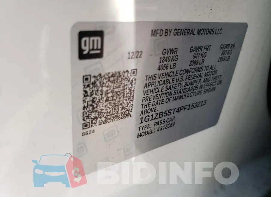 1G1ZB5ST4PF153213 Photo# 12
