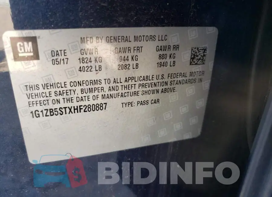 1G1ZB5STXHF280887 Photo# 12