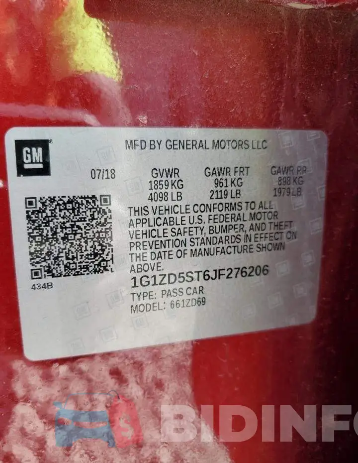 1G1ZD5ST6JF276206 Photo# 13