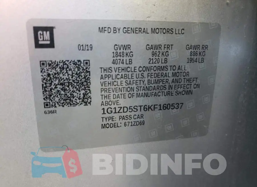 1G1ZD5ST6KF160537 Photo# 12