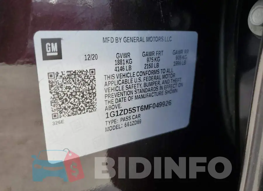 1G1ZD5ST6MF049926 Photo# 12
