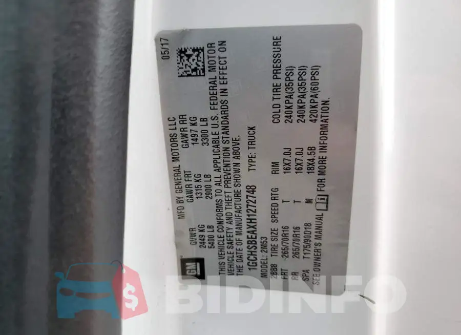 1GCHSBEAXH1272748 Photo# 12