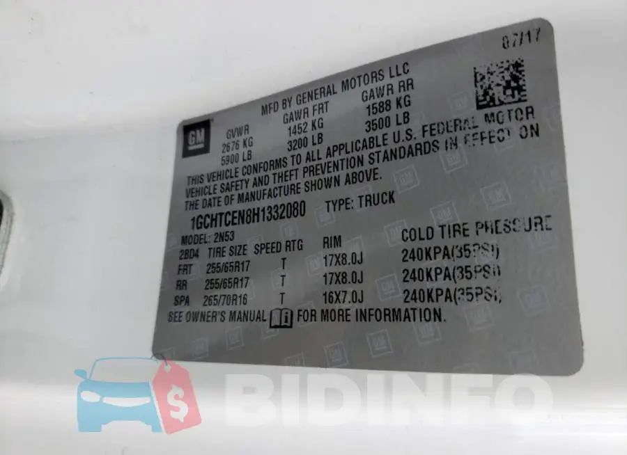 1GCHTCEN8H1332080 Photo# 12