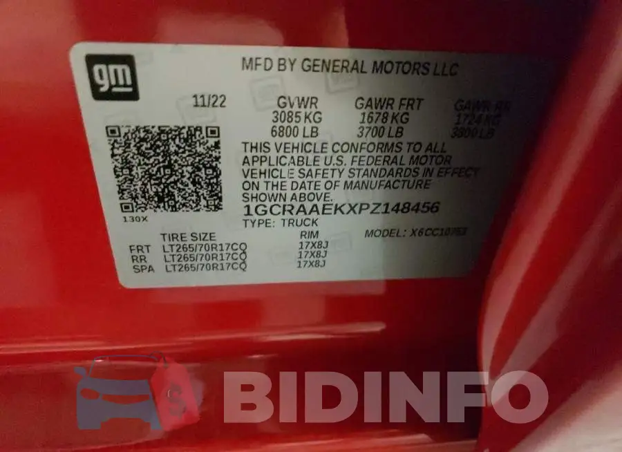 1GCRAAEKXPZ148456 Photo# 12