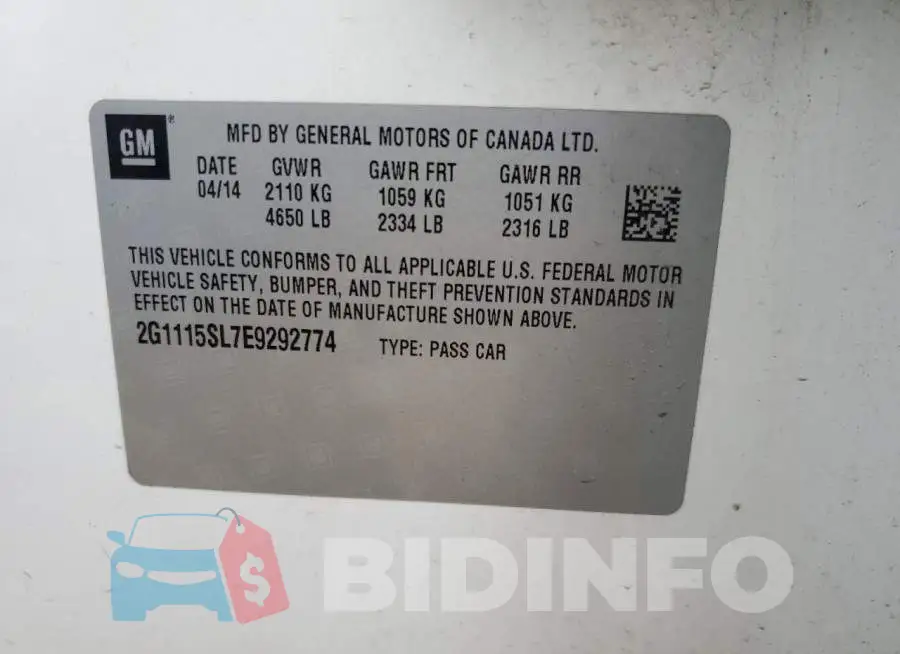 2G1115SL7E9292774 Photo# 13