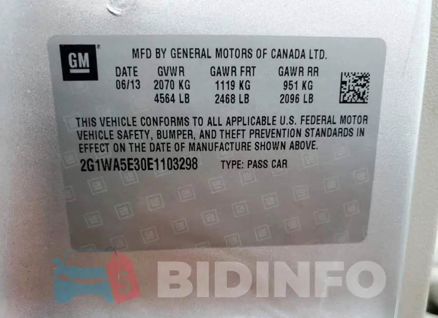 2G1WA5E30E1103298 Photo# 12
