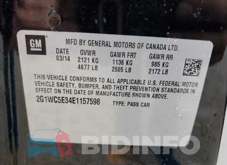 2G1WC5E34E1157598 Photo# 12