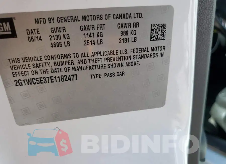 2G1WC5E37E1182477 Photo# 12