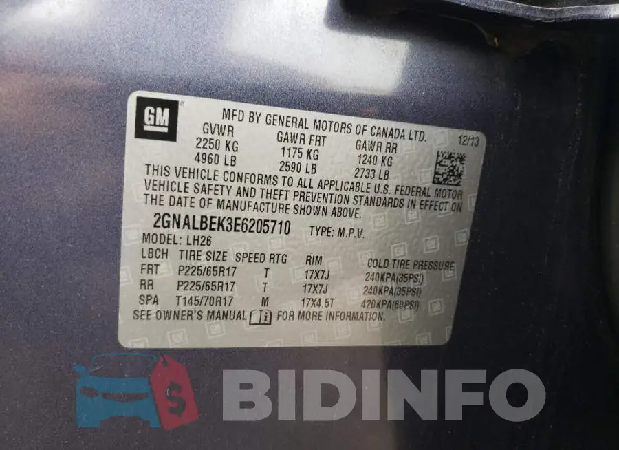 2GNALBEK3E6205710 Photo# 13