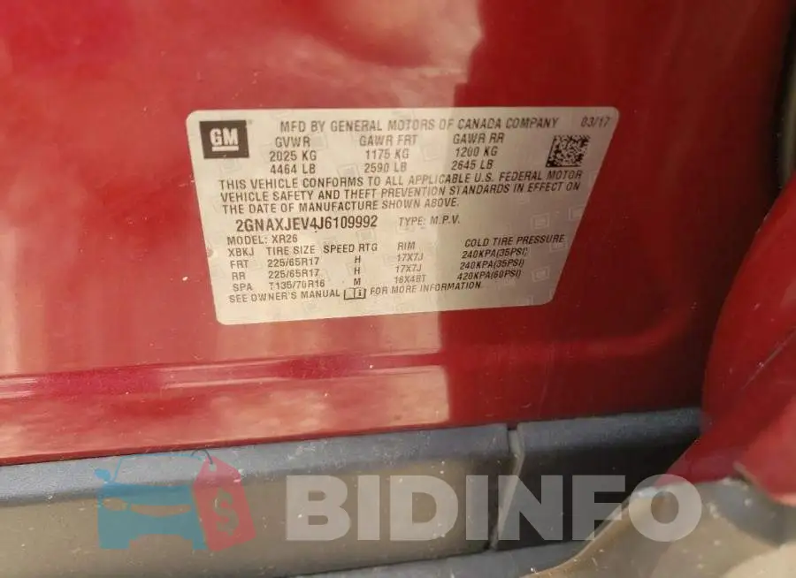 2GNAXJEV4J6109992 Photo# 14