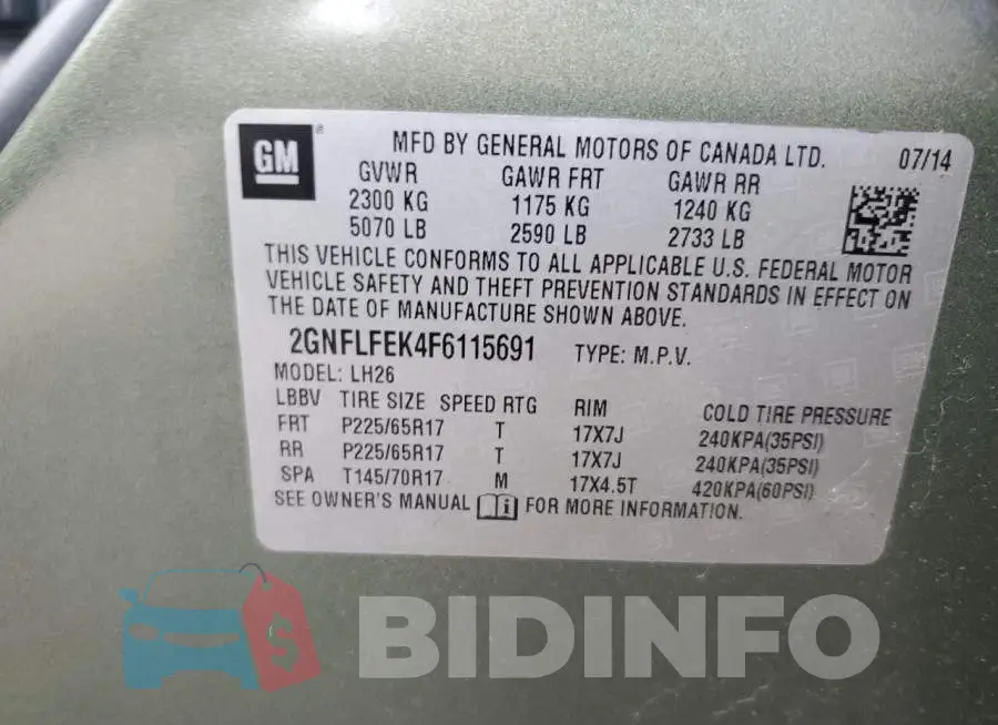 2GNFLFEK4F6115691 Photo# 12