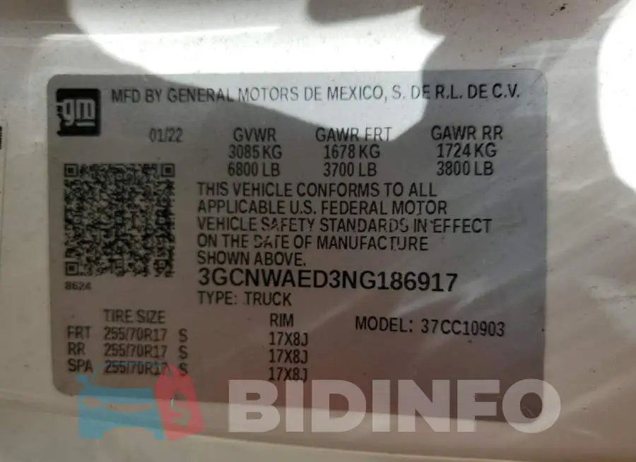 3GCNWAED3NG186917 Photo# 12