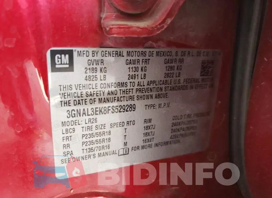 3GNAL3EK8FS529289 Photo# 14