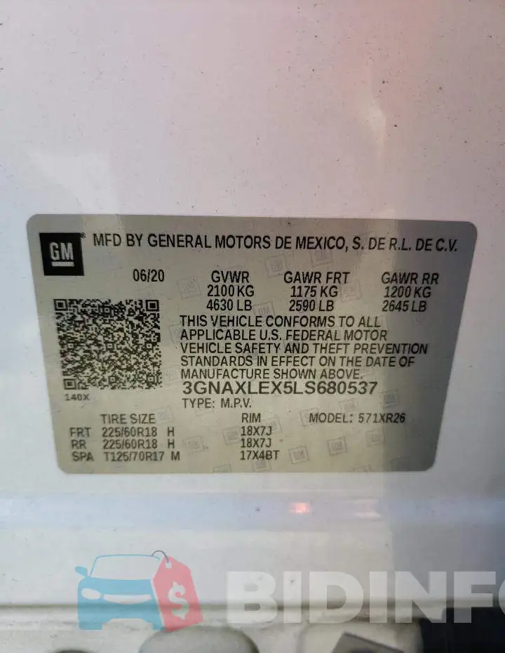 3GNAXLEX5LS680537 Photo# 13