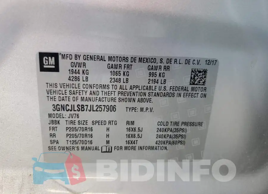 3GNCJLSB7JL257906 Photo# 12