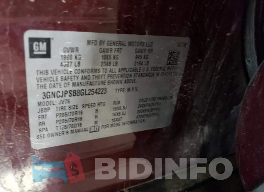 3GNCJPSB8GL254223 Photo# 13