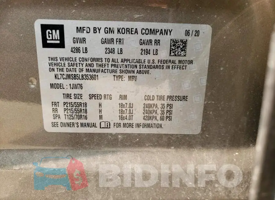KL7CJMSB5LB353601 Photo# 13