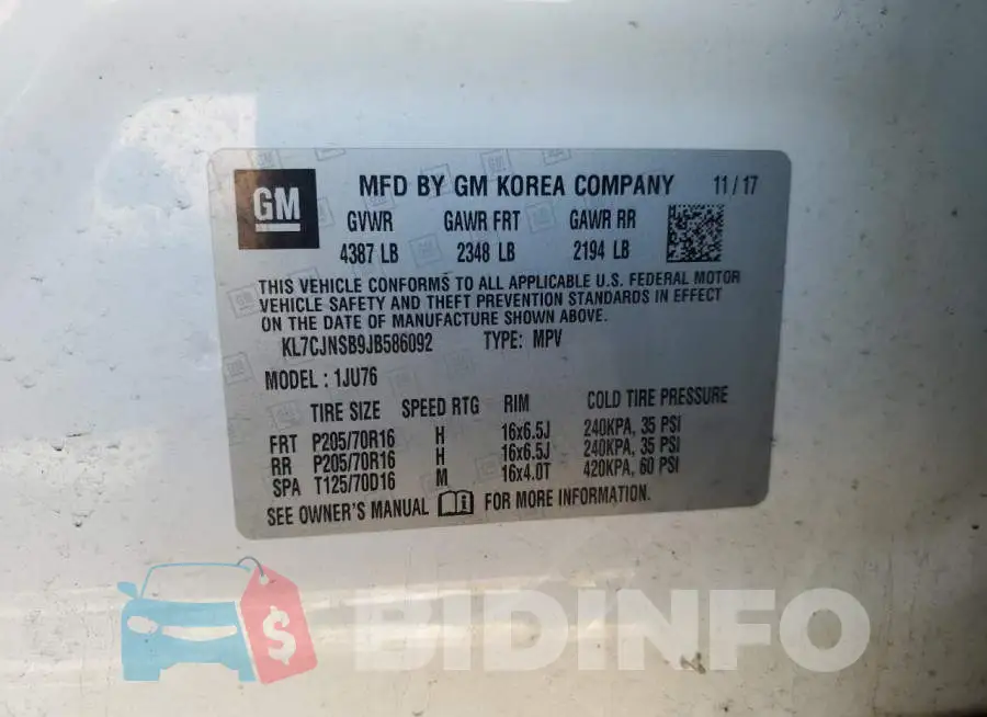 KL7CJNSB9JB586092 Photo# 12