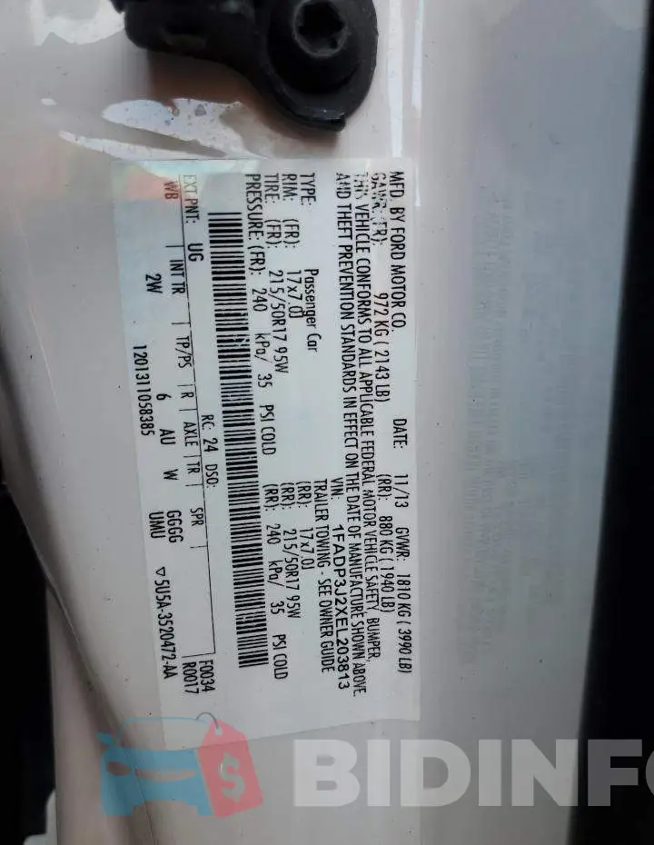 1FADP3J2XEL203813 Photo# 12