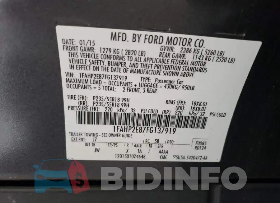 1FAHP2E87FG137919 Photo# 12