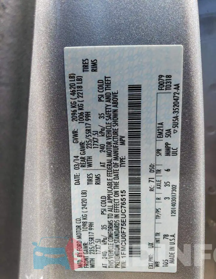 1FMCU0F75EUC76515 Photo# 13