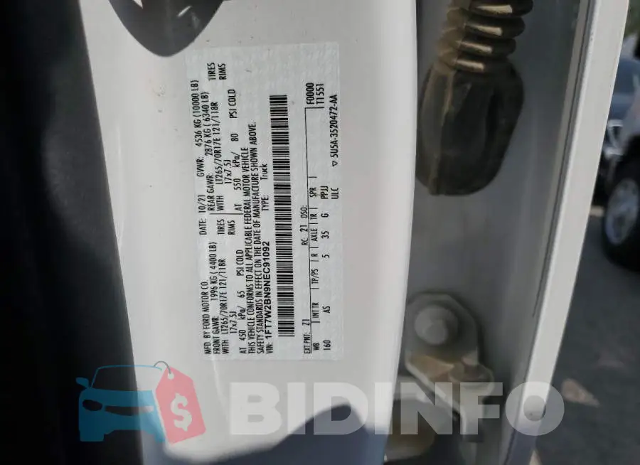 1FT7W2BN9NEC91092 Photo# 12