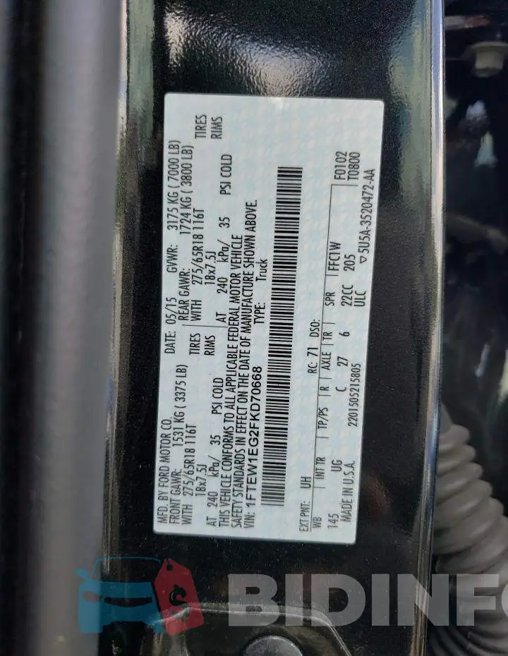 1FTEW1EG2FKD70668 Photo# 12