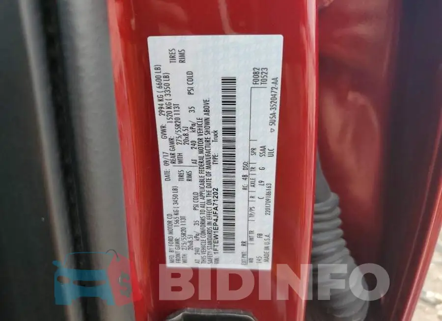 1FTEW1EP4JFA71202 Photo# 12