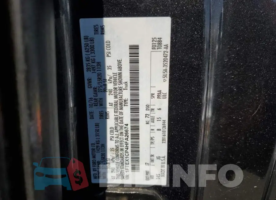 1FTEX1CP4HFA26674 Photo# 12