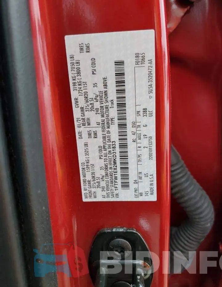 1FTFW1E82MKD31833 Photo# 12